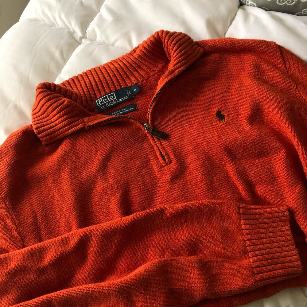 Polo Quarter-Zip Cropped Sweater